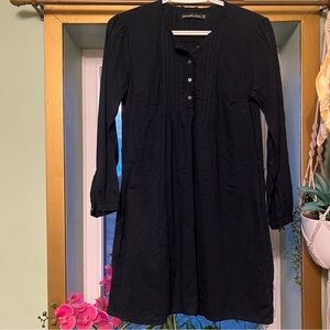 Abercrombie & Fitch Navy Blue Long-Sleeve Midi Dress/Top - Size Small